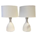Concrete Bottle Style Contoured Table Lamps, Pair