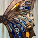 Extra-Large Brutal Style Agate Stone Butterfly Wall Sculpture & Light