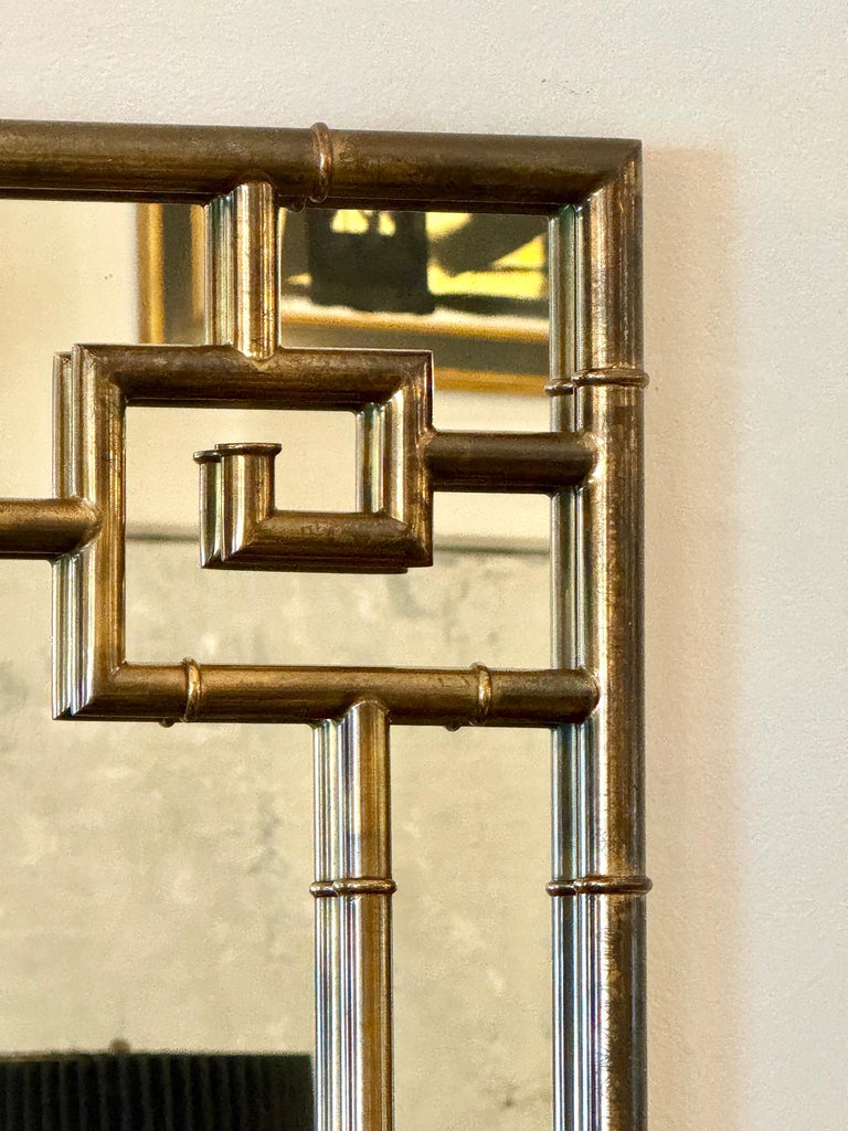 Faux Bamboo & Greek Key Regency Mirror