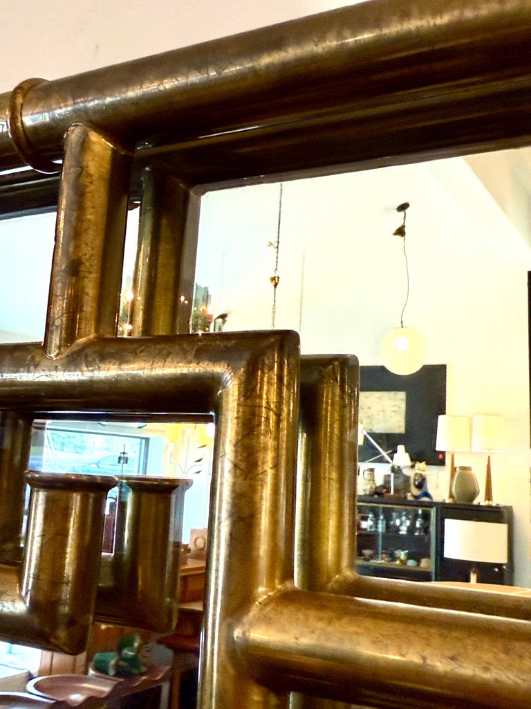 Faux Bamboo & Greek Key Regency Mirror