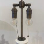 Concrete Bottle Style Contoured Table Lamps, Pair