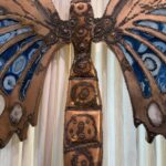 Extra-Large Brutal Style Agate Stone Butterfly Wall Sculpture & Light