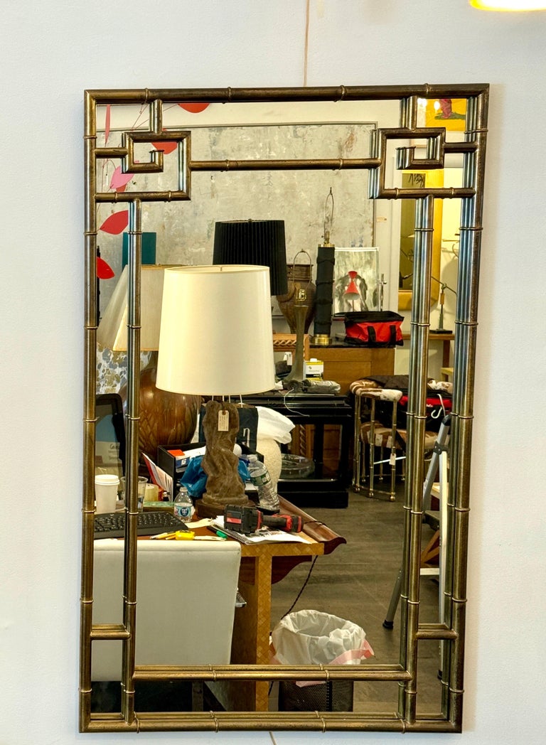 Faux Bamboo & Greek Key Regency Mirror