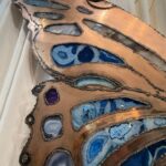 Extra-Large Brutal Style Agate Stone Butterfly Wall Sculpture & Light