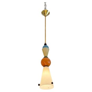 One-of-a-kind Murano Multi-Colored Italian Pendant Light