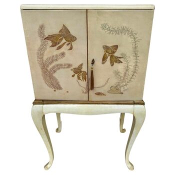 Art Deco French Cabinet by Bouverat in Goatskin