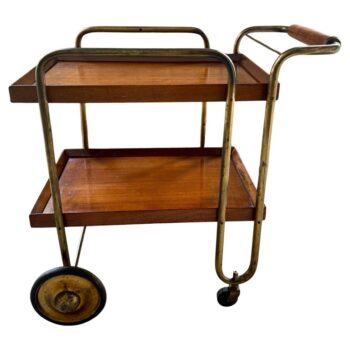 Vintage Treitl-Gratz Walnut Two-Tier Serving/ Bar Cart