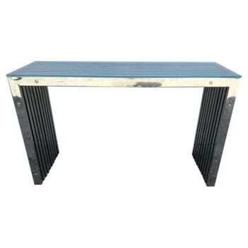 1970's Chromed Slat Waterfall Console in the style of Milo Baughman
