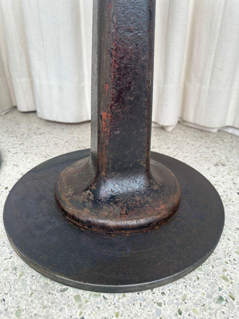 Set of 3 Industrial Cast Iron Dining Table Height Swivel Stools