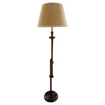 Frances Elkins Style Adjustable Ratchet Mahogany Floor Lamp