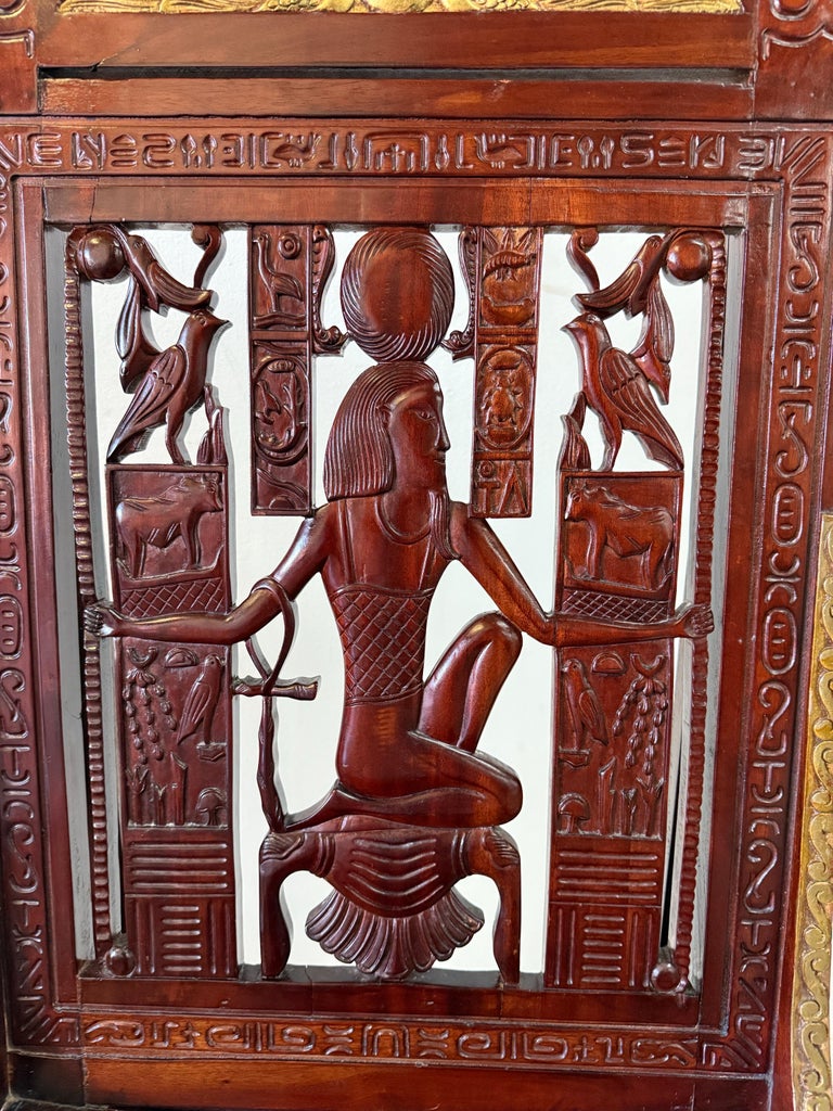 Vintage Egyptian Revival Chairs Inspired by Tutankhamun's Tomb Chair - PAIR