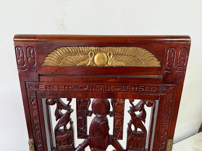 Vintage Egyptian Revival Chairs Inspired by Tutankhamun's Tomb Chair - PAIR