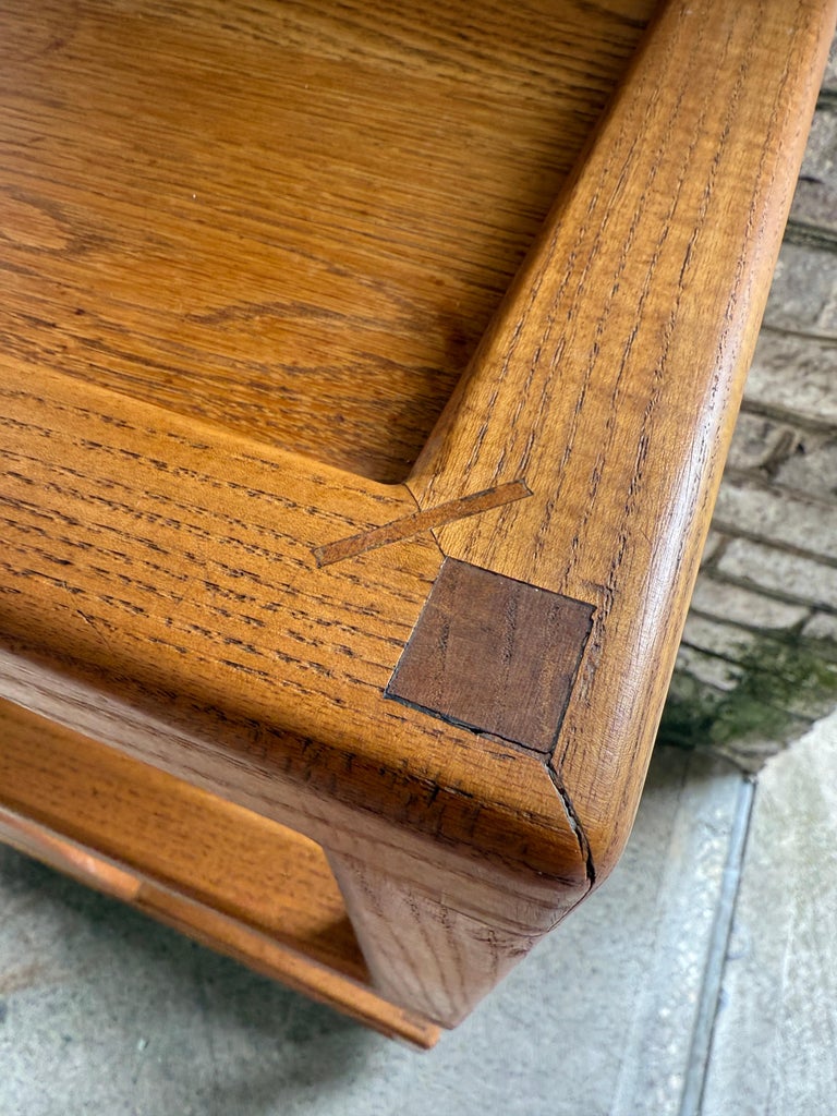 MId-Century Geometric Design Oak Wood Etagere