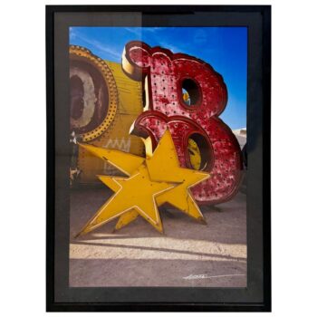 Professional Framed Photo of Iconic "Lost Vegas" Neon Sign Boneyard