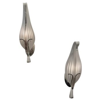 Franco Luce for Venini Murano Calla Lily Wall Sconces