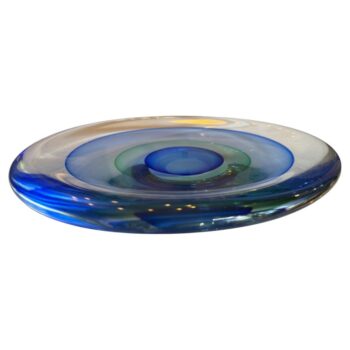 Large Sommerso Murano Glass Platter (SIGNED)