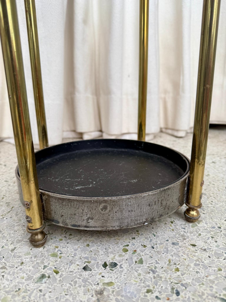 Vintage Bent Brass French Umbrella Stand For Sale 1 of 9 Vintage Bent Brass French Umbrella Stand