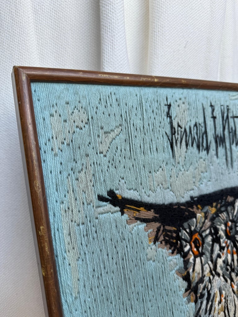 Bernard Buffet, the Owl 'La Chouette' Framed Tapestry Wall Art 1974
