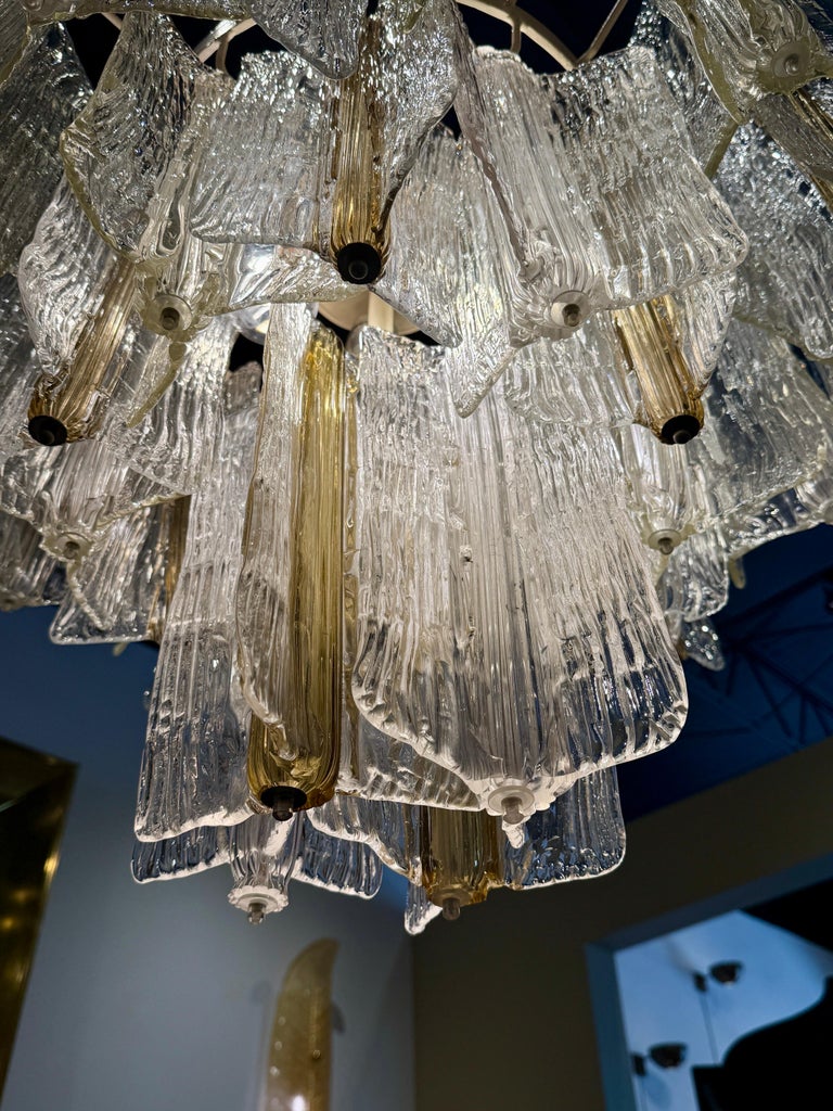 Toni Zuccheri for Venini Tiered Murano Chandelier