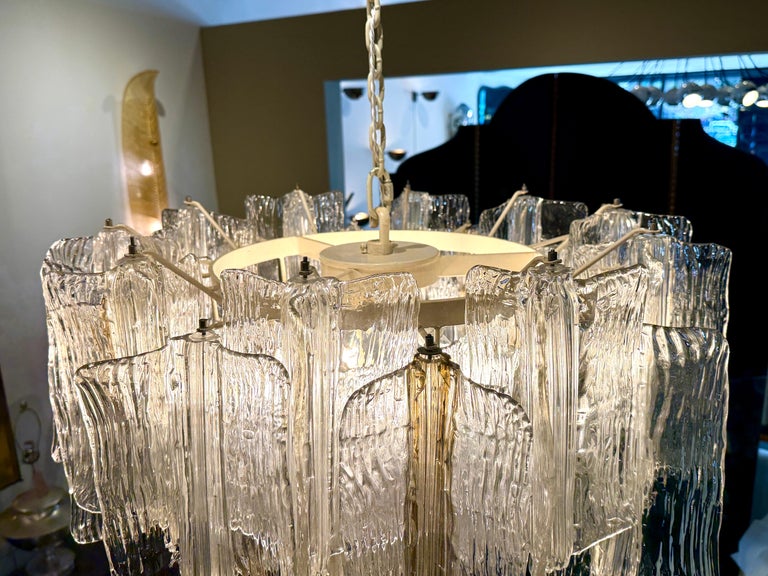 Toni Zuccheri for Venini Tiered Murano Chandelier