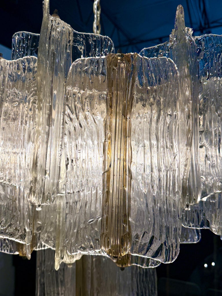 Toni Zuccheri for Venini Tiered Murano Chandelier