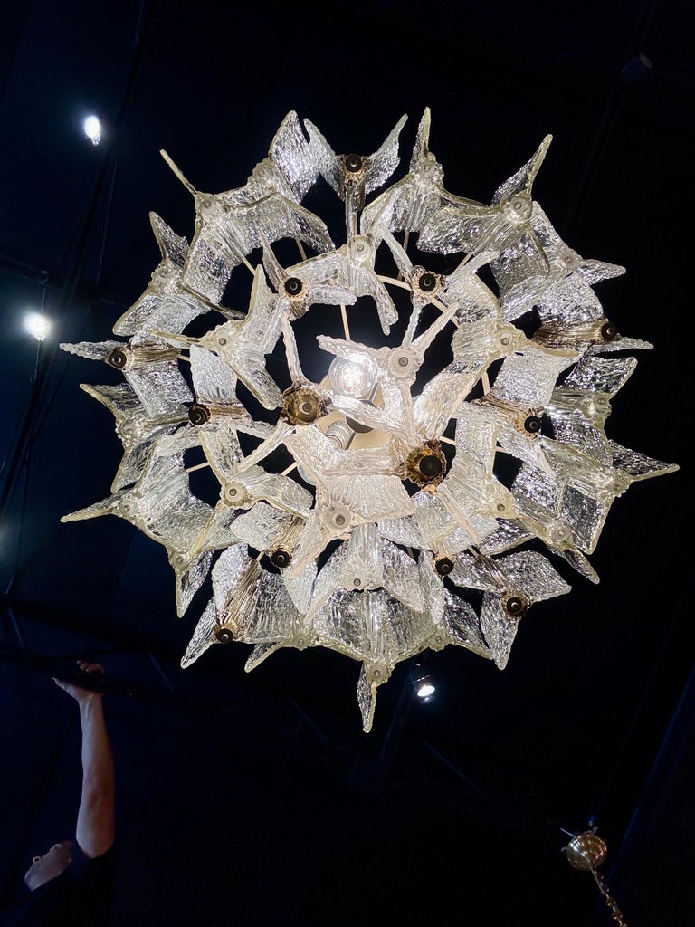 Toni Zuccheri for Venini Tiered Murano Chandelier