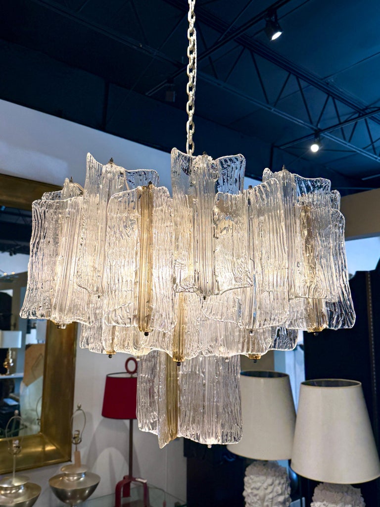Toni Zuccheri for Venini Tiered Murano Chandelier