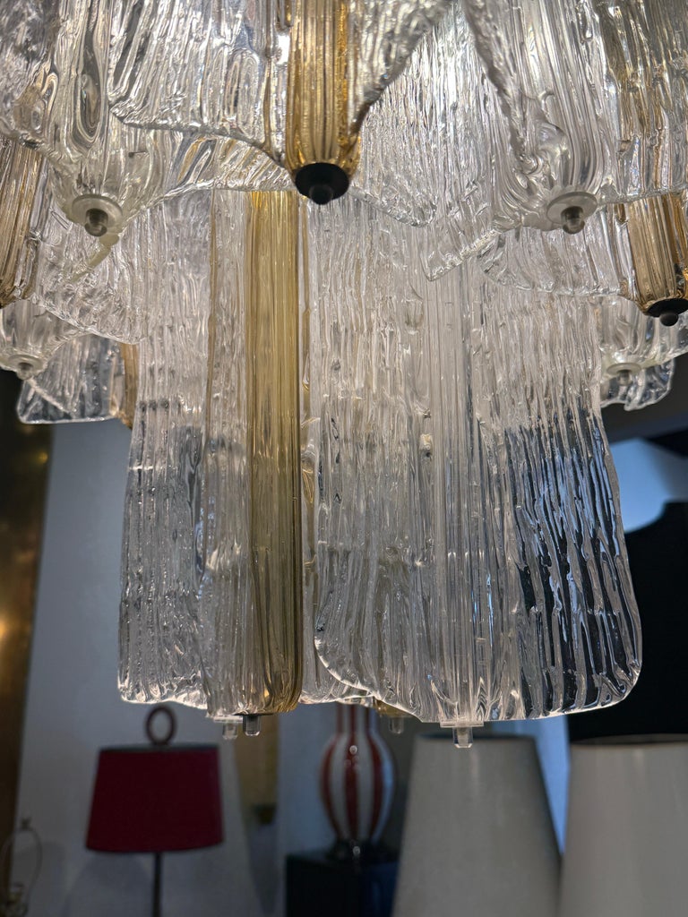 Toni Zuccheri for Venini Tiered Murano Chandelier