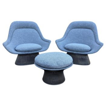 Pair of Warren Platner "Easy" Lounge Chairs and Ottoman