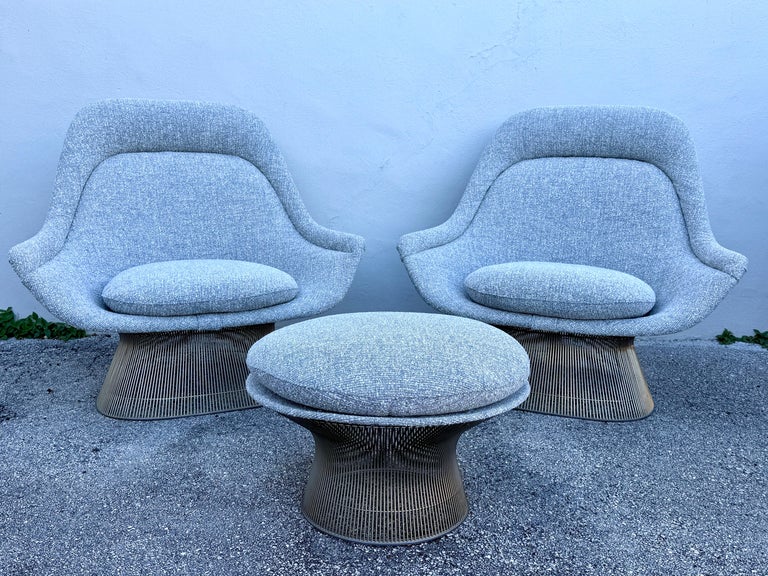 Pair of Warren Platner "Easy" Lounge Chairs and Ottoman