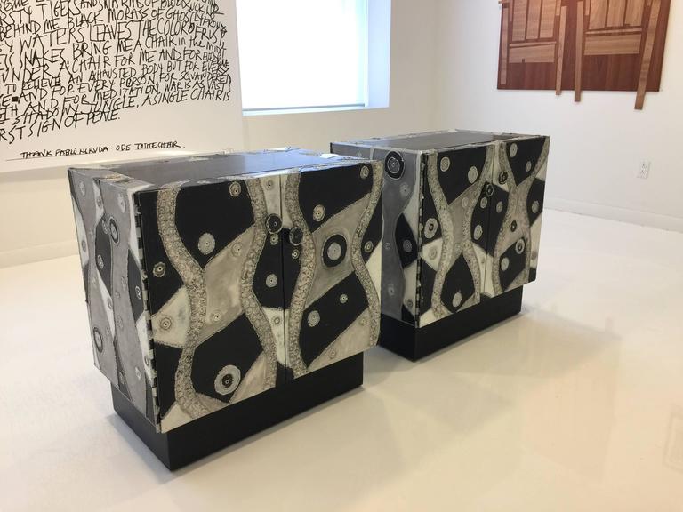 Pair of Brutal Soldered Aluminum Cabinets