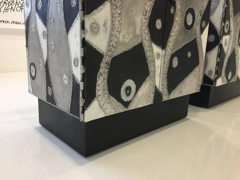 Pair of Brutal Soldered Aluminum Cabinets