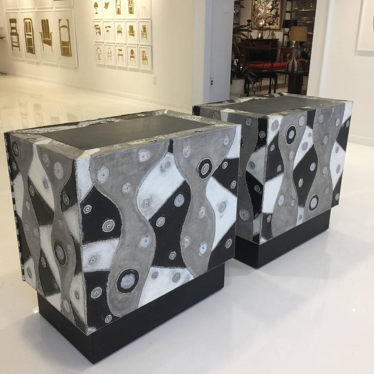 Pair of Brutal Soldered Aluminum Cabinets