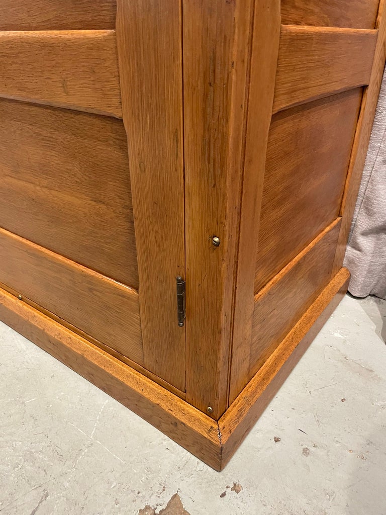 Tall Vintage French Oak Cabinet, Manner of Jacques Adnet