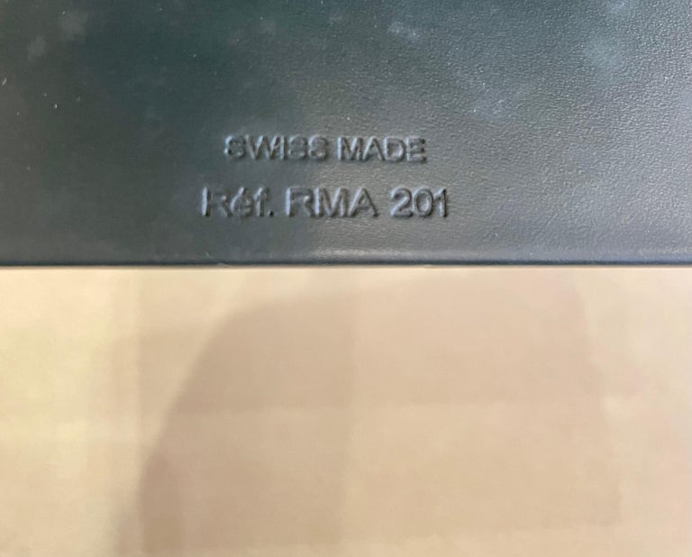 Original Vintage Rolex Swiss-Made Green Stitched Leather Display Mirror