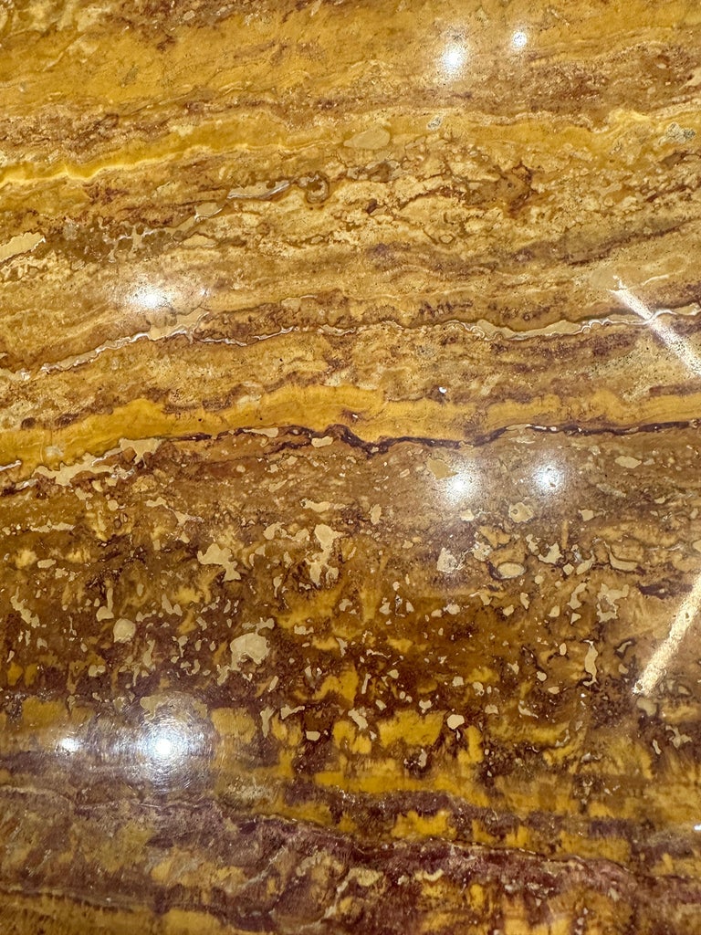 Rare Giallo Siena Marble Waterfall Style Coffee Table