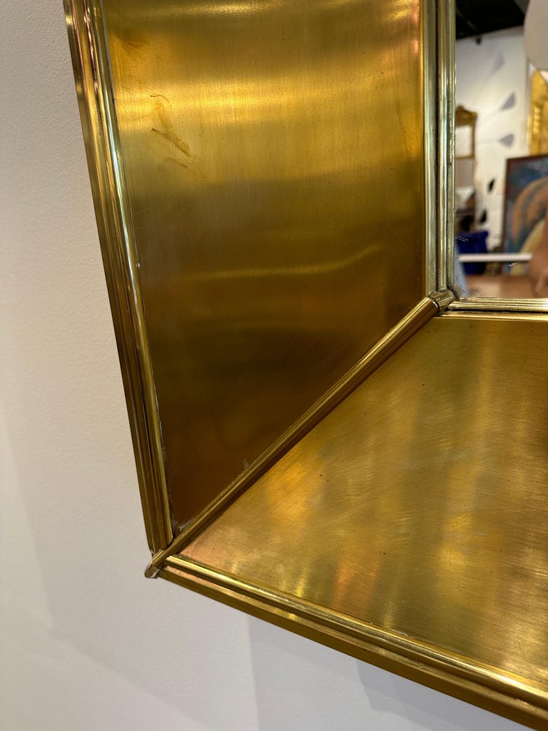 Grand Vintage Italian Brass Framed Mirror