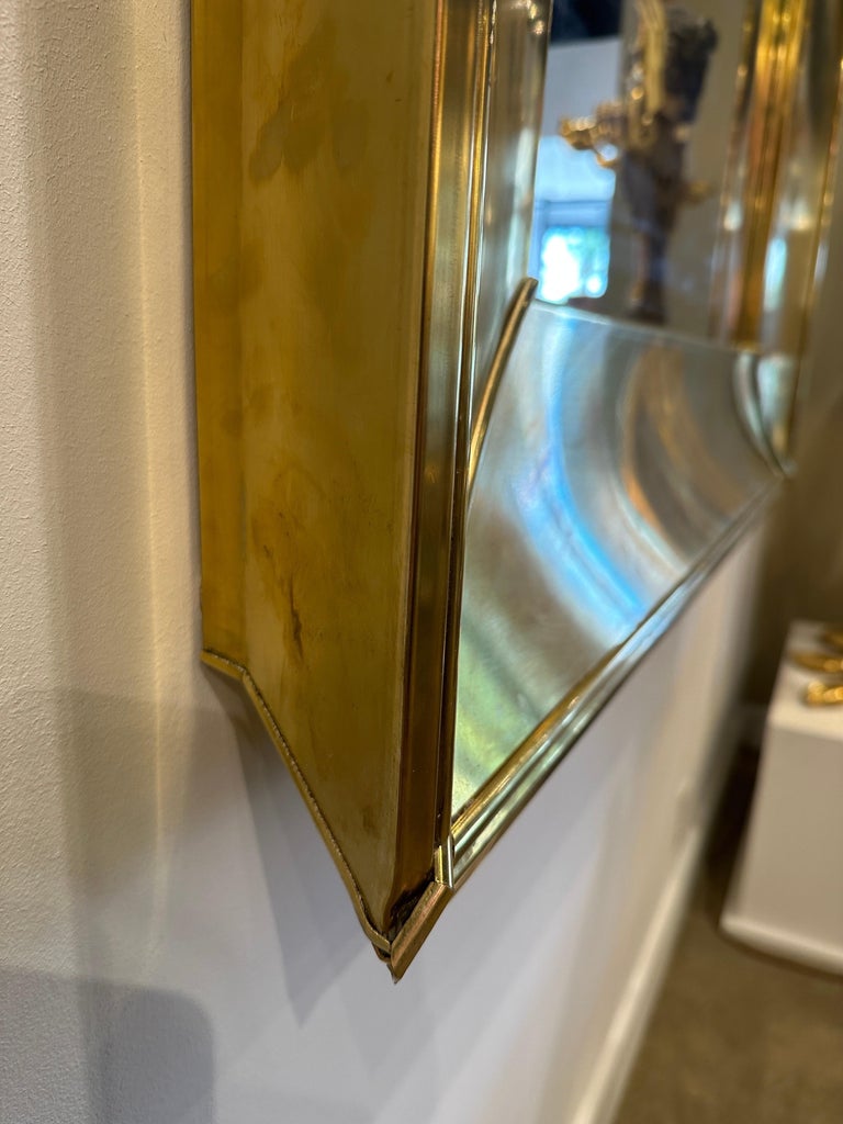 Grand Vintage Italian Brass Framed Mirror