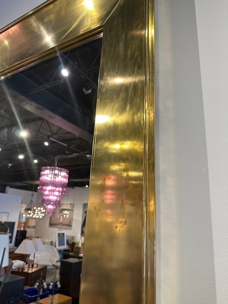 Grand Vintage Italian Brass Framed Mirror