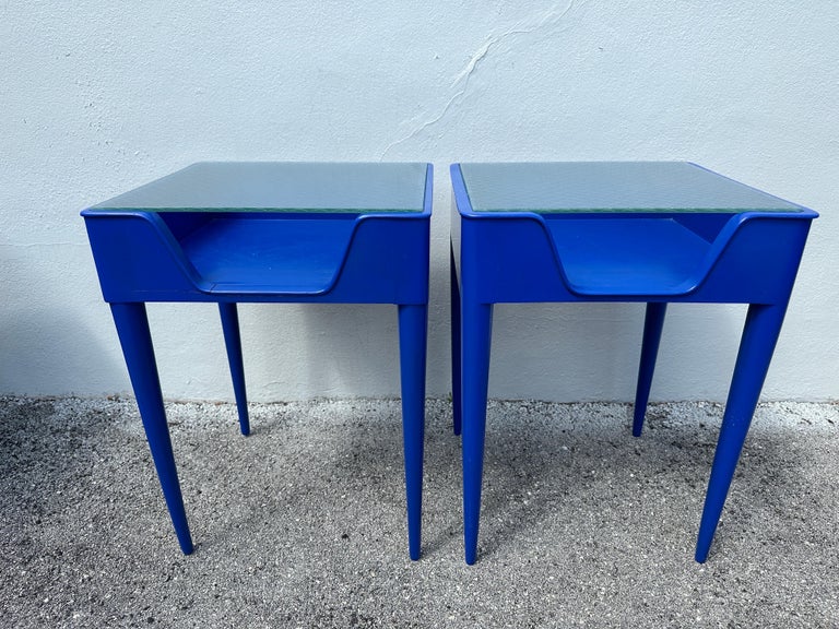Pair of Midcentury European Open Shelf Side Tables