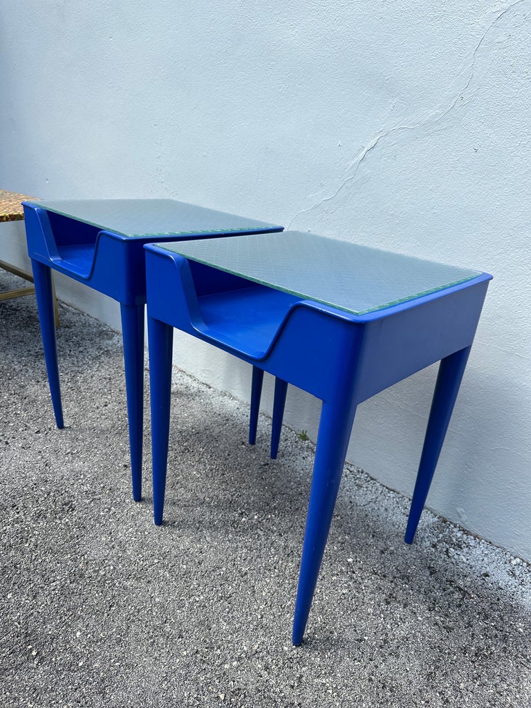 Pair of Midcentury European Open Shelf Side Tables