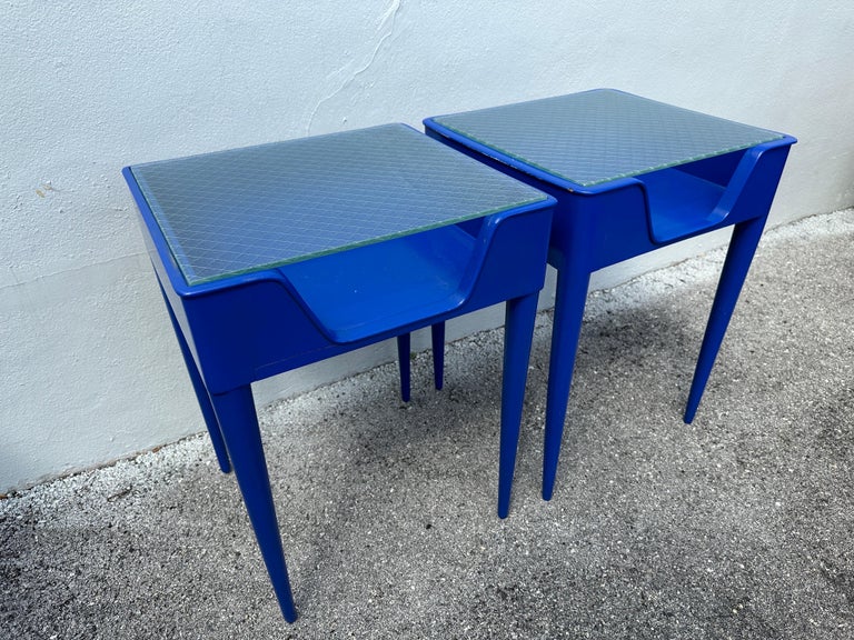 Pair of Midcentury European Open Shelf Side Tables