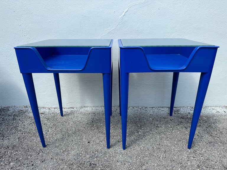 Pair of Midcentury European Open Shelf Side Tables