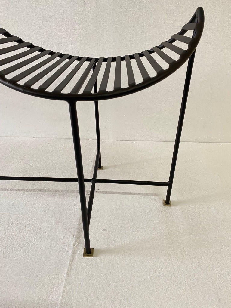 Iron Four-Seat Powder-coated Bench