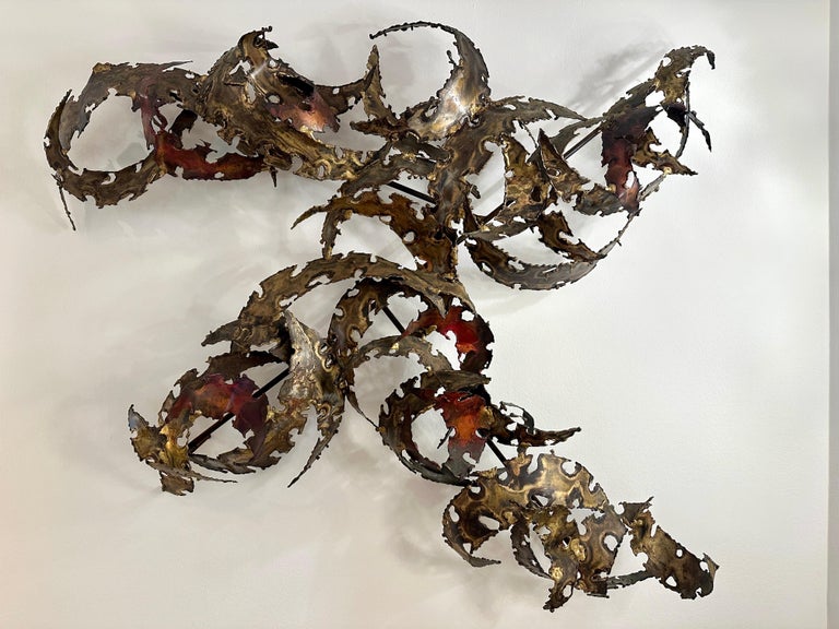 Important Oversized Silas Seandel Torch-cut Iron Wall Sculpture