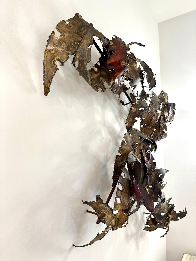 Important Oversized Silas Seandel Torch-cut Iron Wall Sculpture