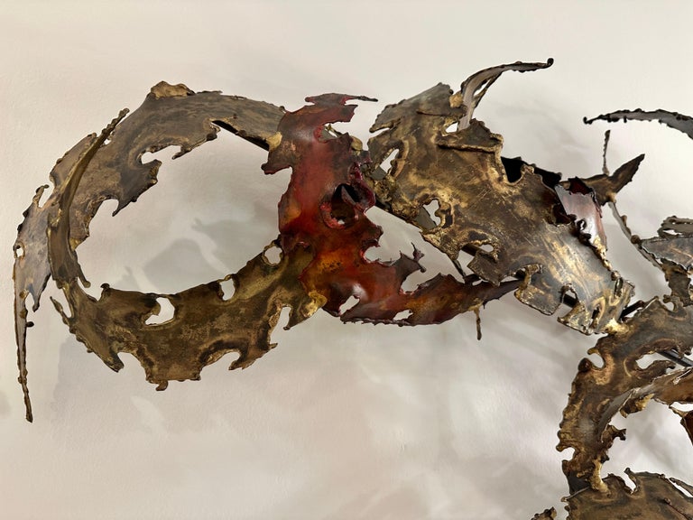 Important Oversized Silas Seandel Torch-cut Iron Wall Sculpture