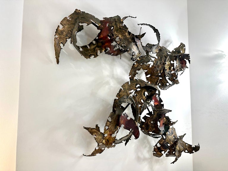 Important Oversized Silas Seandel Torch-cut Iron Wall Sculpture