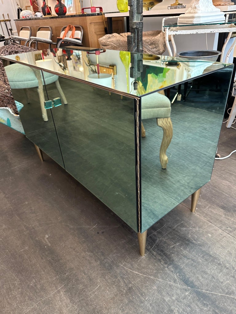 EFFETTO VETRO Italian Green Tinted Mirror Cabinet (Two Available)