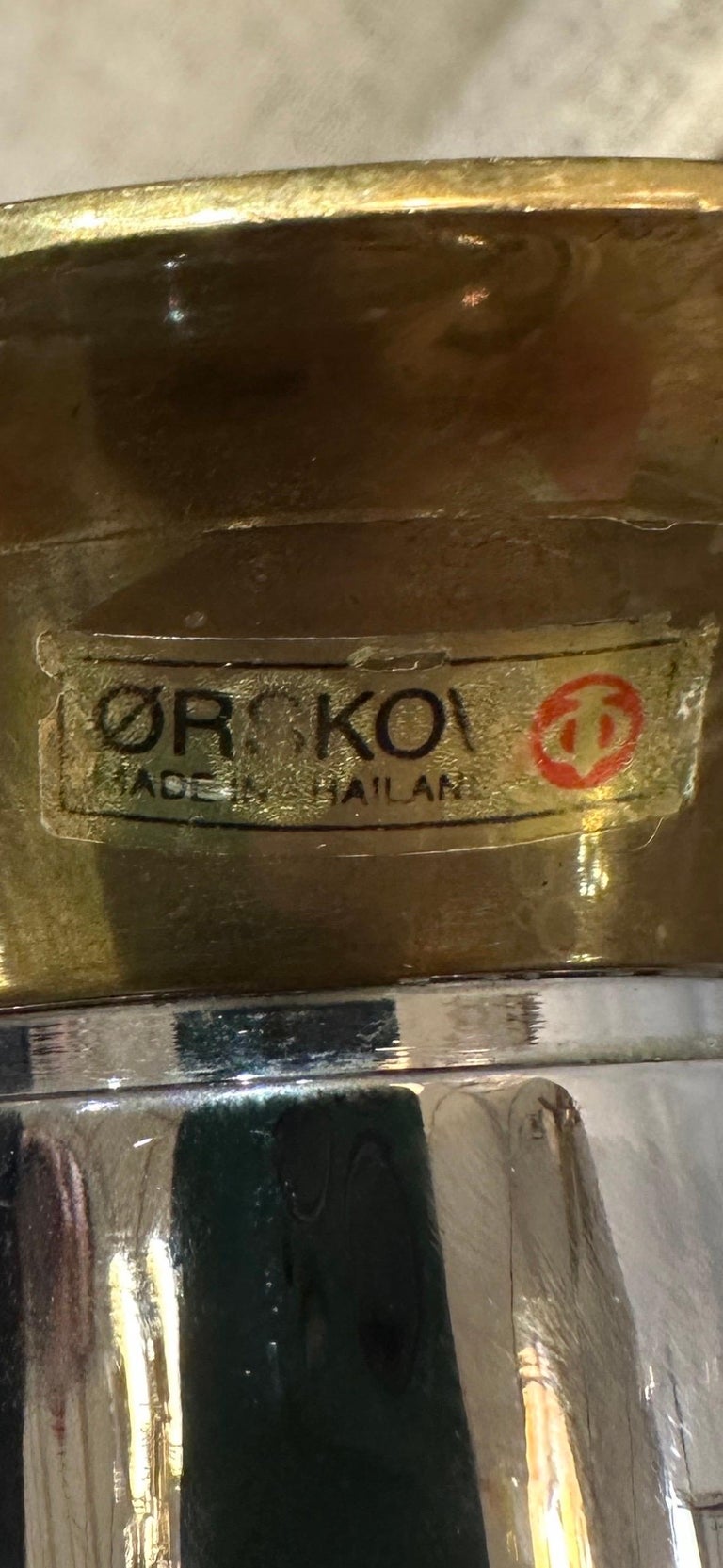 Pair of Torben Ørskov Candle Holders in Patinated Brass & Nickel